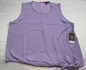 NWT Vince Camuto Ethereal Dawn Tie-Front Sleeveless Blouse Womens Size XL Lilac